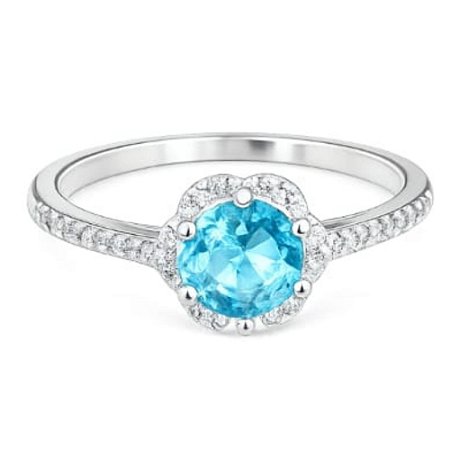 Anel Água Marinha Nuvem de Prata 925