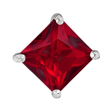 Pingente Rubi Quadrado de Prata 925