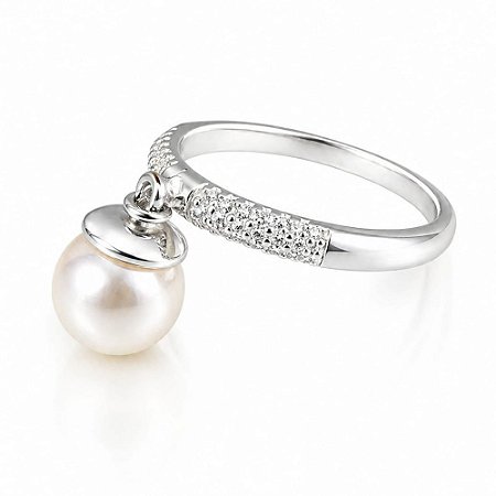 Anel Pérola com Pingente de Prata 925