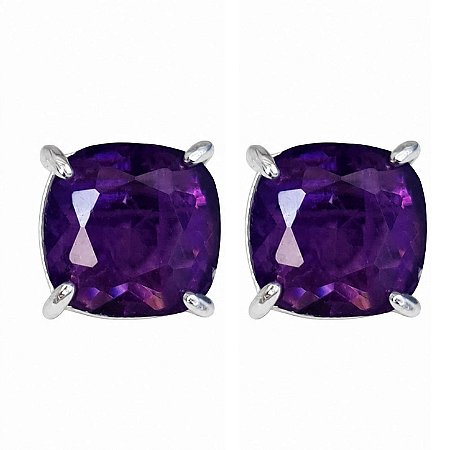 Brinco Ametista Natural Prata 925