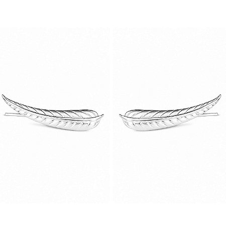 Brinco Earcuff Folha de Prata 925
