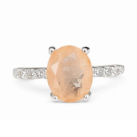 Anel Morganita Fusion de Prata 925