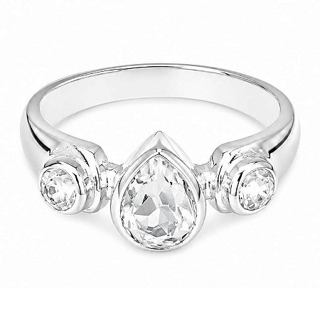 Anel Cristal Aliança de Prata 925