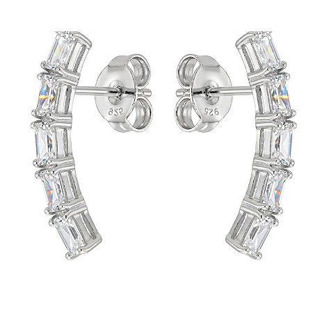Brinco Cristal Earcuff de Prata 925