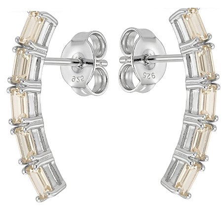 Brinco Earcuff Topázio Imperial de Prata 925