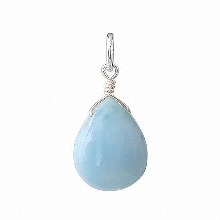 Pingente Larimar Natural de Prata 925