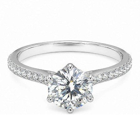 Anel Moissanite Lateral Prata 925