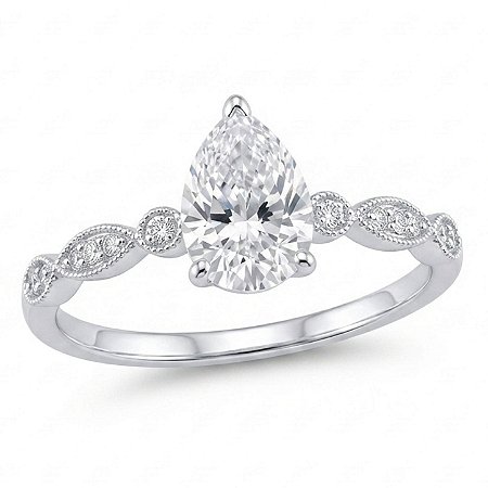 Anel Gota Luxuoso de Prata 925