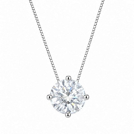 Colar Moissanite Ponto de Luz de Prata 925