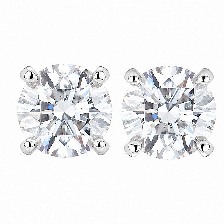 Brinco Moissanite 6 MM Ponto de Luz de Prata 925