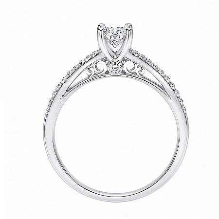 Anel Solitário Moissanite Realeza de Prata 925