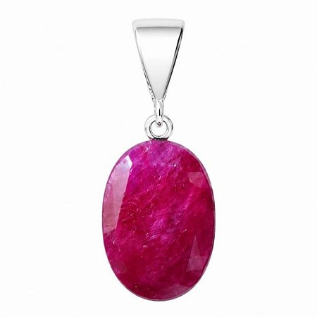 Pingente Rubi Indiano Oval de Prata 925