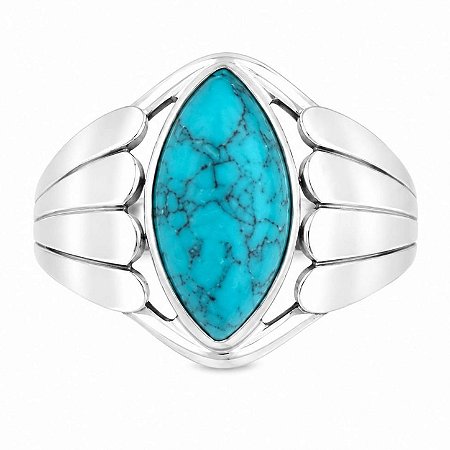 Anel Turquesa Concha de Prata 925