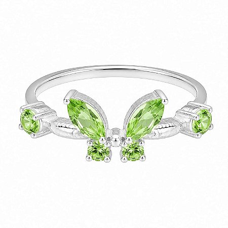 Anel Peridoto Borboleta de Prata 925