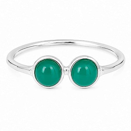 Anel Jade Duplo de Prata 925