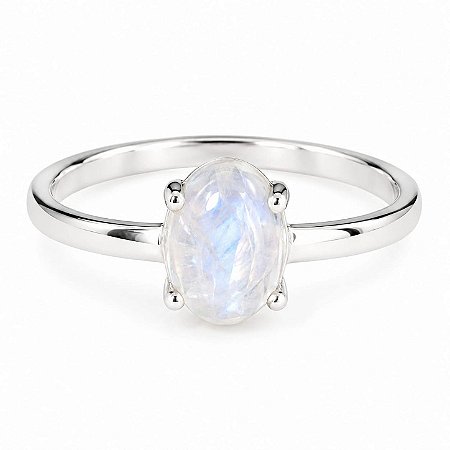 Anel Pedra da Lua Oval Prata 925