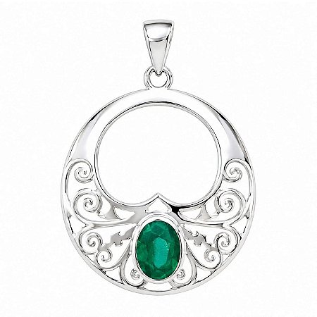 Pingente Jade Mandala de Prata 925