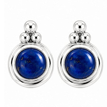 Brinco Lápis Lazuli Mini de Prata 925