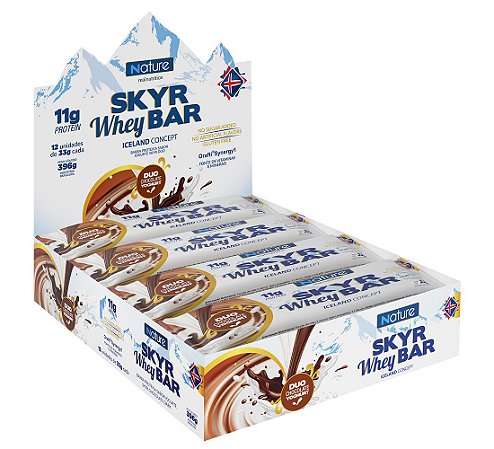 Skyr Whey Bar Caixa 12 unid DUO CHOCOLATE - Nutrata Nature - BS Nutrition -  Distribuindo sabor e saúde
