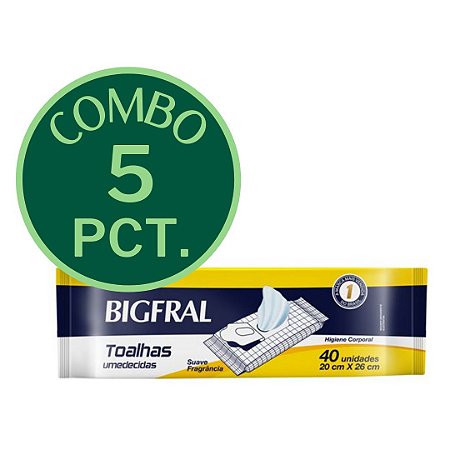 COMBO - 5 PACOTES - TOALHA UMEDECIDA BIGFRAL