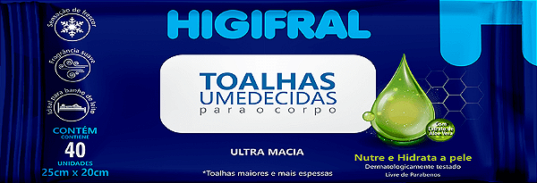 COMBO - 5 PACOTES - TOALHA UMEDECIDA HIGIFRAL
