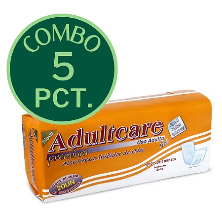 COMBO - 5 PACOTES - ABSORVENTE ADULTCARE PREMIUM