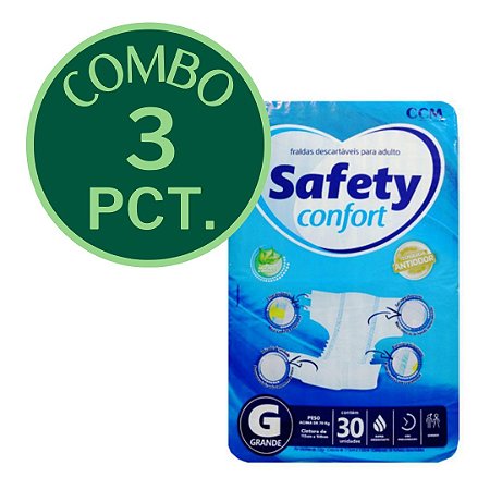 COMBO - 3 PACOTES - FRALDA GERIÁTRICA SAFETY CONFORT