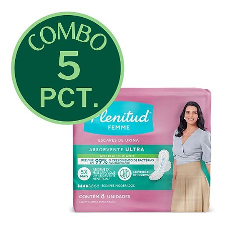 COMBO - 5 PACOTES - ABSORVENTE PLENITUD FEMME ULTRA - Olía Conforto e Saúde