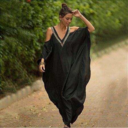 vestido kaftan longo