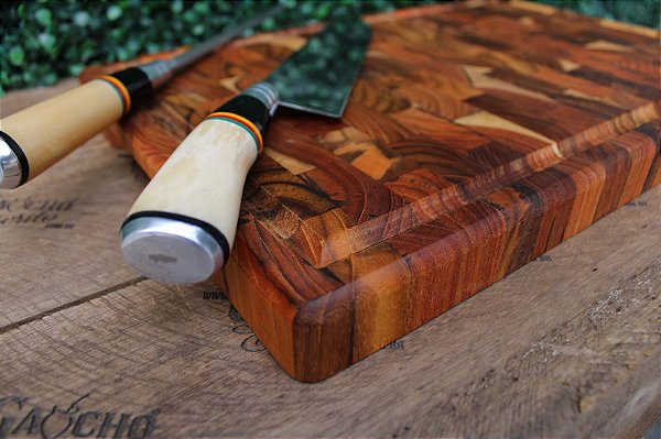 Tábua de Corte Multiuso Premium Madeira Invertida Teca 44x29 cm com ...