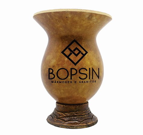 Cuia Porongo com Base Tradicional e Bocal Queimado Personalizada