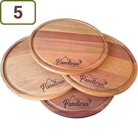 5 Tábuas Redondas Pizza 34 Cm Personalizadas