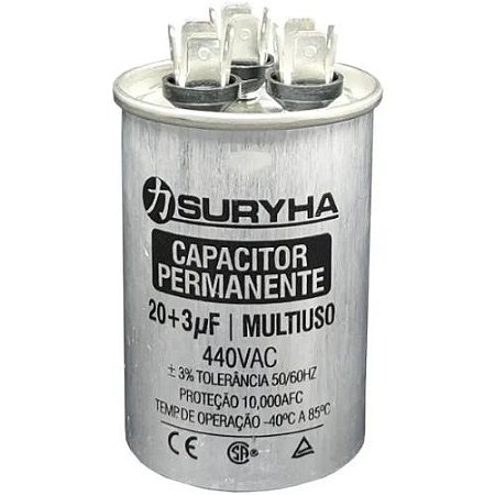 CAPACITOR PERMANENTE SURYHA 20+3UF 440V 1190