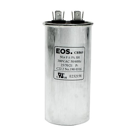 CAPACITOR SIMPLES 50 MFD EOS 380V C/TERM