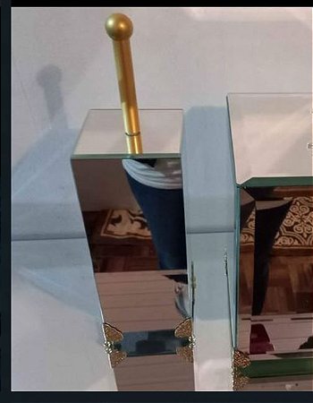Porta escova sanitaria espelhado com strass