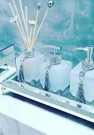 Kit Lavabo luxo prata trio
