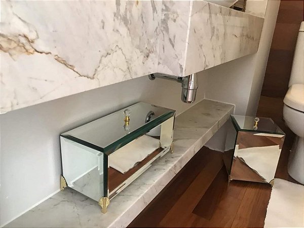 Porta papel higiênico espelhado Luxo