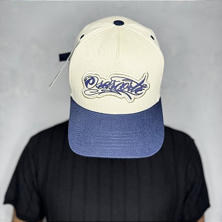 Boné Osascorte Bordado - Strapback - Bege e Azul Marinho