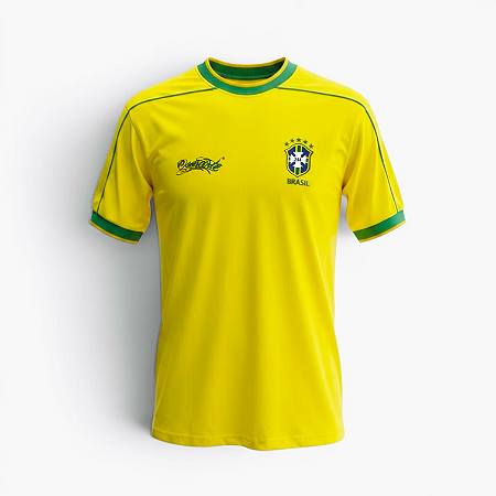 CAMISETA ALGODÃO SELEÇÃO 2026 - AMARELA