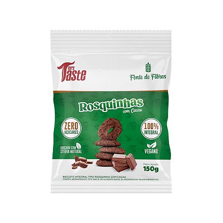 ROSQUINHAS INTEGRAIS COM CACAU ZERO AÇÚCAR 150G MRS TASTE