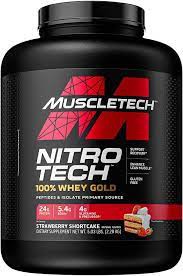 MUSCLETECH NITRO TECH 100% WHEY GOLD STRAWBERRY 5LB (76 DOSES)