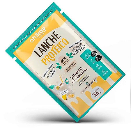 SACHÊ LANCHE PROTEICO OHKAY PÓ VITAMINA BANANA 30G