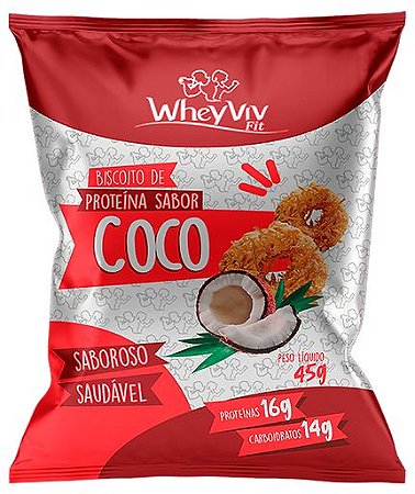 WHEYVIVI BISCOITO PROTEICO DE COCO 45G