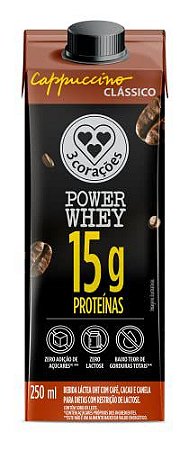 POWER WHEY RTD 250MLCAPPUCCINO CLÁSSICO ZERO LACTOSE 3 CORAÇÕES