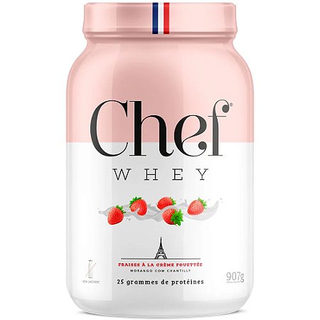 CHEF WHEY FRAISES À LA CRÈME FOUETTÉE ZERO (MORANGO COM CHANTILLY) 907G