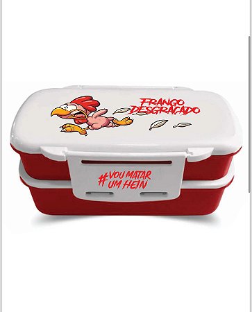 MARMITEIRA VERMELHA TAMPA BRANCA FRANGO DESGRAÇADO