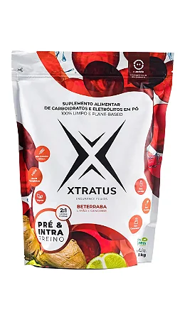 PRÉ E INTRATREINO NITRATO 800 EM PÓ COM BETERRABA, LIMÃO E GENGIBRE 1KG XTRATUS