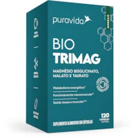 BIO TRIMAG BIG PACK MAGNÉSIO BISGLICINATO DIMALATO E TAURATO 120 CÁPSULAS PURA VIDA