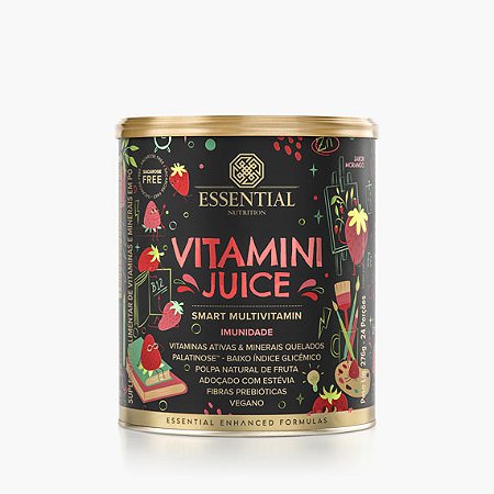 VITAMINI JUICE MORANGO 276G / 24 DOSES - ESSENTIAL NUTRITION