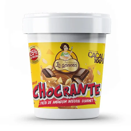 LA GANEXA PASTA DE AMENDOIM DE CHOCOLATE AO LEITE CROCANTE 1,005KG - 25% PROTEÍNA
